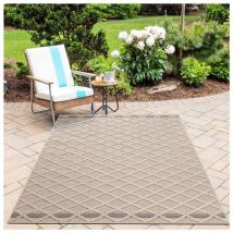 Allotapis - Tapis design intérieur et extérieur graphique Carlo Beige 200x290
