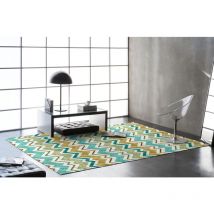 Tapis design multicolore plat en coton Eyra Multicolore 120x170