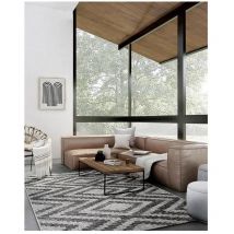 Deladeco - Tapis design plat gris intérieur et extérieur Cleo Gris 120x170