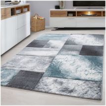 Allotapis - Tapis design pour salon géométrique Nicoletta Bleu 160x230
