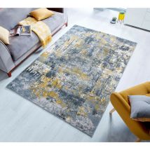 Flair Rugs - Tapis design rayé pour salon Wonderlust Jaune 200x290