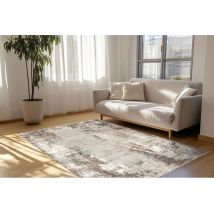 Tapis design rectangle abstrait taupe Wira Taupe 80x150