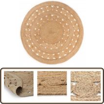Tapis Design tressé Jute 180 cm Rond - Tapis En Jute - Tapis Rond - Tapis Artisanal - Tapis Décoratif - Tapis Salon