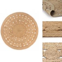 Tapis Design tressé Jute 180 cm Rond - Tapis En Jute - Tapis Rond - Tapis Artisanal - Tapis Décoratif - Tapis Salon