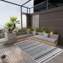 Bonnevie - Tapis d'extérieur Terrasse Salon Cuisine - Tapis de jardin Noir 160x230 cm pp BV974340