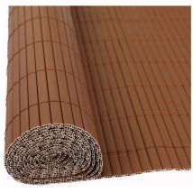 Tapis d'intimité en pvc pour clôture de balcon marron 1,0x6,0 m