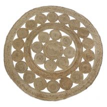 Dkd Home Decor - Tapis tropical jute (200 x 200 x 200 cm)