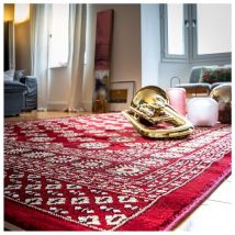 Deladeco - Tapis d'orient rouge rectangle Mara Rouge 240x340