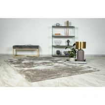 Hellocarpet - Tapis doux recyclé uni rectangle Karla Argenté 160x230