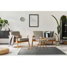 Vivabita - Tapis écologique uni moderne courtes mèches Sense Anthracite 200x290