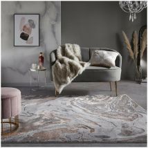 Flair Rugs - Tapis effet 3D pour salon Marbled Rose 160x230