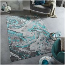 Tapis effet 3D pour salon Marbled Emeraude 160x230