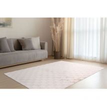 Allotapis - Tapis effet 3D uni moderne doux Flotissy Taupe Clair 200x290