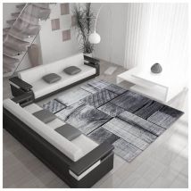 Tapis effet bois design noir Azureo Noir 80x300