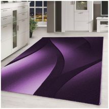 Allotapis - Tapis effet courbe pour salon design rectangle Kris Lilas 80x150