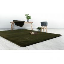 Hellocarpet - Tapis effet peau de mouton doux uni Rocco Basilic 120x170