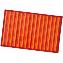 Emmevi Mv S.p.a. - Tapis en Bois de Bambou Cuisine Salle de Bain Chambre Anti-dérapant Petit Déjeuner Napperon Rouge - 50x370 cm