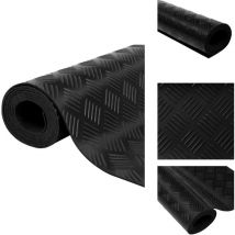 Tapis en caoutchouc antidérapant 1,5x4 m 3 mm Quadrillage - Tapis De Sol - Tapis Caoutchouc - Tapis Antidérapant - Protection Sol - Revêtement Sol