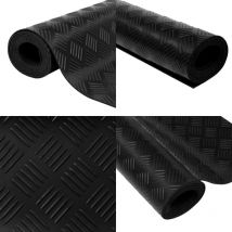 Tapis en caoutchouc antidérapant 1,5x4 m 3 mm Quadrillage - Tapis De Sol - Tapis Caoutchouc - Tapis Antidérapant - Protection Sol - Revêtement Sol