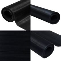 Vidaxl - Tapis en caoutchouc antidérapant 5x1 m modèle à nervures fines - Tapis Caoutchouc - Tapis Antidérapant - Tapis Noir - Tapis Industriel
