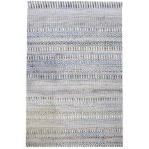 The Rug Republic - Tapis en coton recyclé et laine ivoire et bleu Sarah 230 x 160 cm