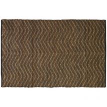 Aubry Gaspard - Tapis en jute et coton naturels Zig-zag Naturel et marron - 160 x 230 cm