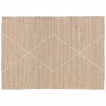 Oviala - Tapis en jute naturel à motif losange tissé main 160 x 230 cm