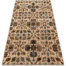 Tapis en laine OMEGA AMALFI fleurs sépia beige 200x300 cm