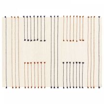 Oviala - Tapis en laine tissé à la main avec pompons 160 x 230 cm