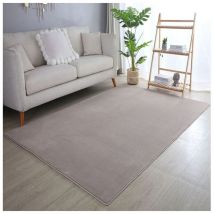 Tapis en microfibre doux uni antidérapant Lars Beige 60x110