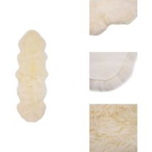 Tapis en peau de mouton 60 x 180 cm Blanc - Tapis En Peau De Mouton - Tapis Moelleux - Décoration Intérieure - Salon - Chambre à Coucher