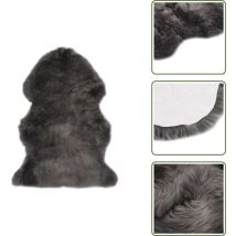 Tapis en peau de mouton 60 x 90 cm Gris clair - Tapis En Peau De Mouton - Tapis Moelleux - Décoration Intérieure - Salon - Chambre à Coucher