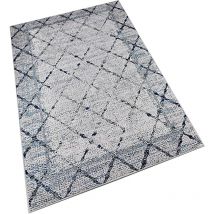 Wellhome - Tapis salon en polyester Design Strypered Coloré Argent - 60x100cm - Argent