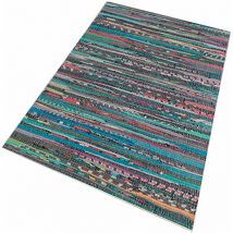 Wellhome - Tapis salon en polyester Design Bleu - 80x120cm - Bleu