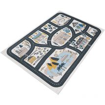 Wellhome - Tapis salon en polyester Argent Urben - 60x100cm - Argent