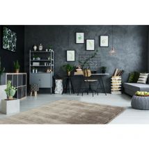 Deladeco - Tapis en polyester moelleux Calypso Taupe 80x150