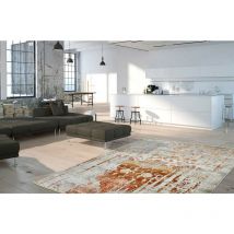 Deladeco - Tapis en polyester vintage pour salon Hakin Terre 120x170
