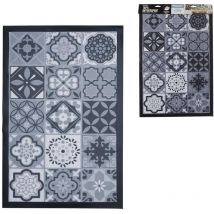 The Home Deco Factory - Tapis Imprime Pvc Carreaux De Ciment 40x60cm