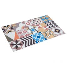 Stores Deco - Tapis en vinyle moelleux, tapis en pvc, lavable et antidérapant, Geom, 120 x 180cm