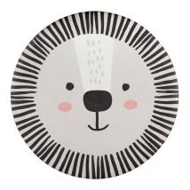 Stores Deco - Tapis en vinyle moelleux, tapis en pvc, lavable et antidérapant, Gris noir, 80cm de diámetro