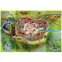 Dezenco - Tapis enfant tissé 100x140 multicolore rectangle nappe moyen-age