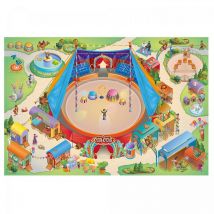 Tapis enfant tissé 100x150 multicolore rectangle CIRQUE