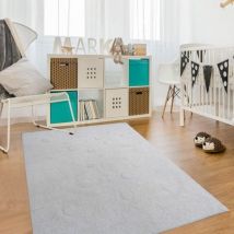 Impalo - Tapis enfant fait main en coton 120x160 blanc rectangle coronda