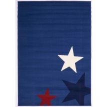 Unamourdetapis - Tapis enfant tissé 80x150 bleu rectangle AF1 star