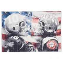 Camps - Tapis enfant tissé 60x90 gris rectangle skulls