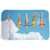 House Of Kids - Tapis enfant tissé 70x95 bleu rectangle doux tet