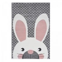Jadorel - Tapis enfant tissé 160x230 gris et crème rectangle lakids 2