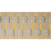 Beliani - Tapis Enfant à Poils Ras Motif de Renard 80 x 150 cm en Coton Gris Bangko