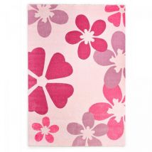 Tapis enfant tissé 120x170 rose rectangle BLUME