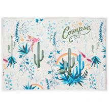 Camps - Tapis enfant tissé 60x90 crème rectangle cactus